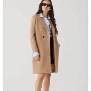 J.Crew Daphne Top Coat Italian Boiled Wool Tan Brown Plus 20 Double Breasted